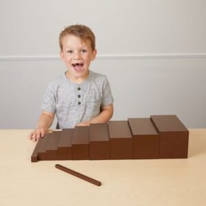 kids playing with brown stairs