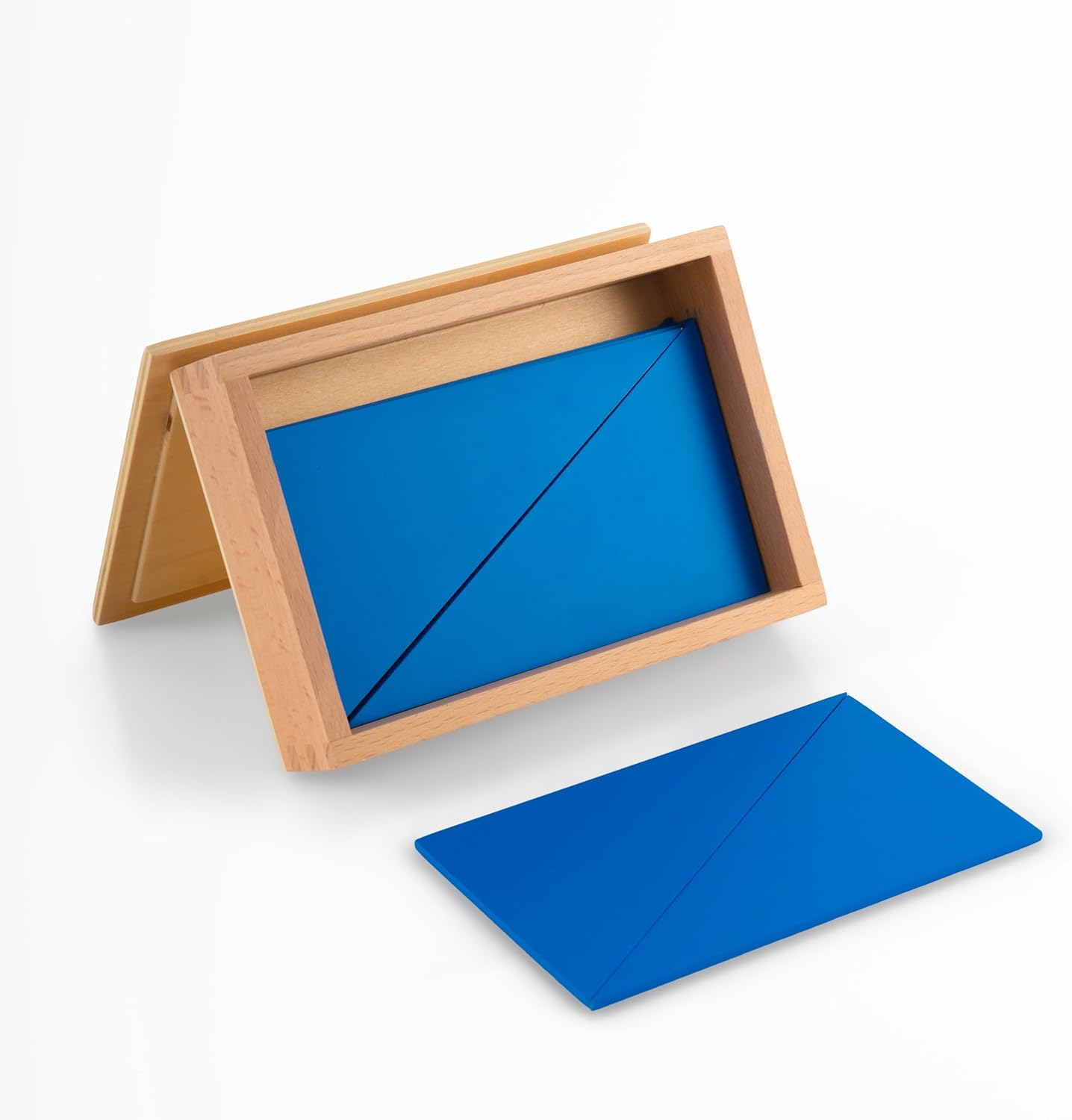 Blue triangle shapes for montessori kids age 3-6