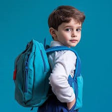 boy looking confident carrying bag