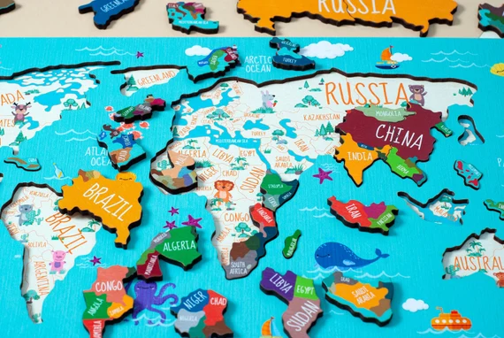 world map wooden puzzlepuzzle