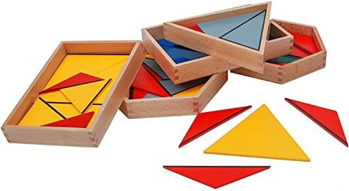 Triangle set for montessori 3+ kids to improve thinking and maths skills