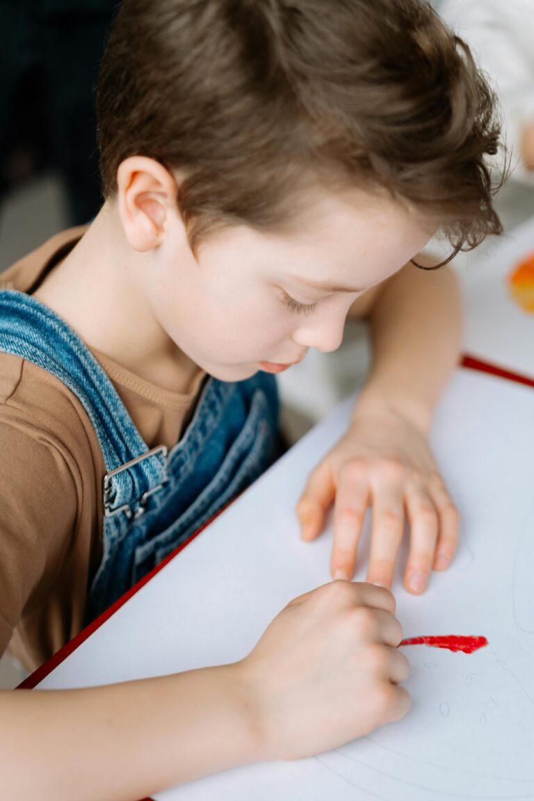 autistic baby playing with beads