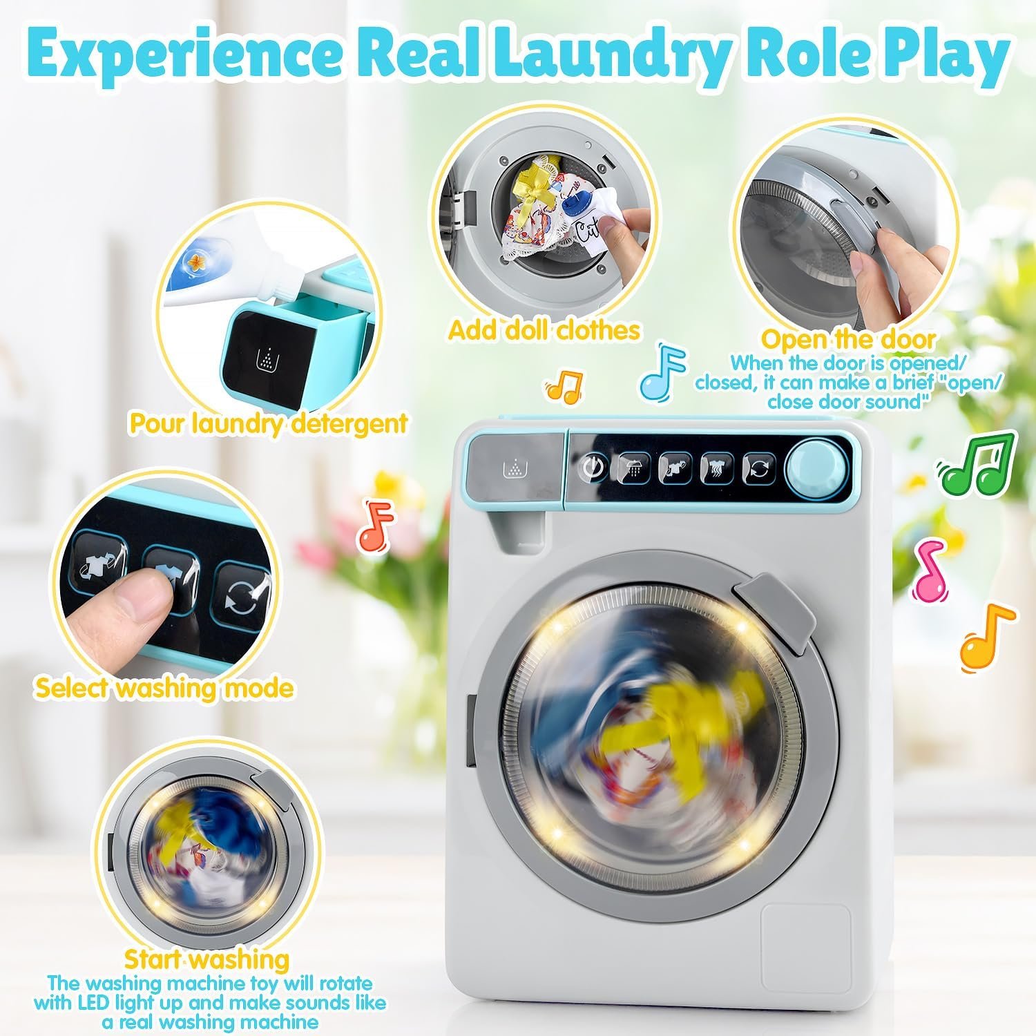 Kids washing machine for doll house play