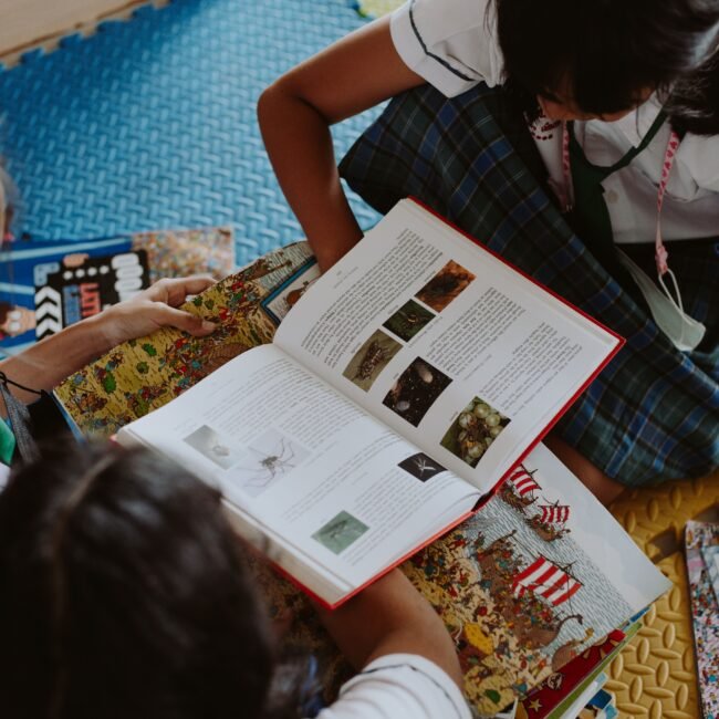 kids reading books in vacations