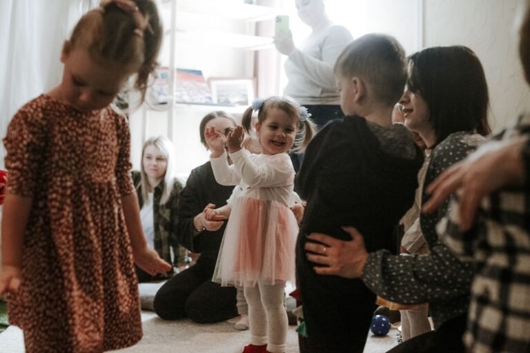 a child is behaving shyness in a party